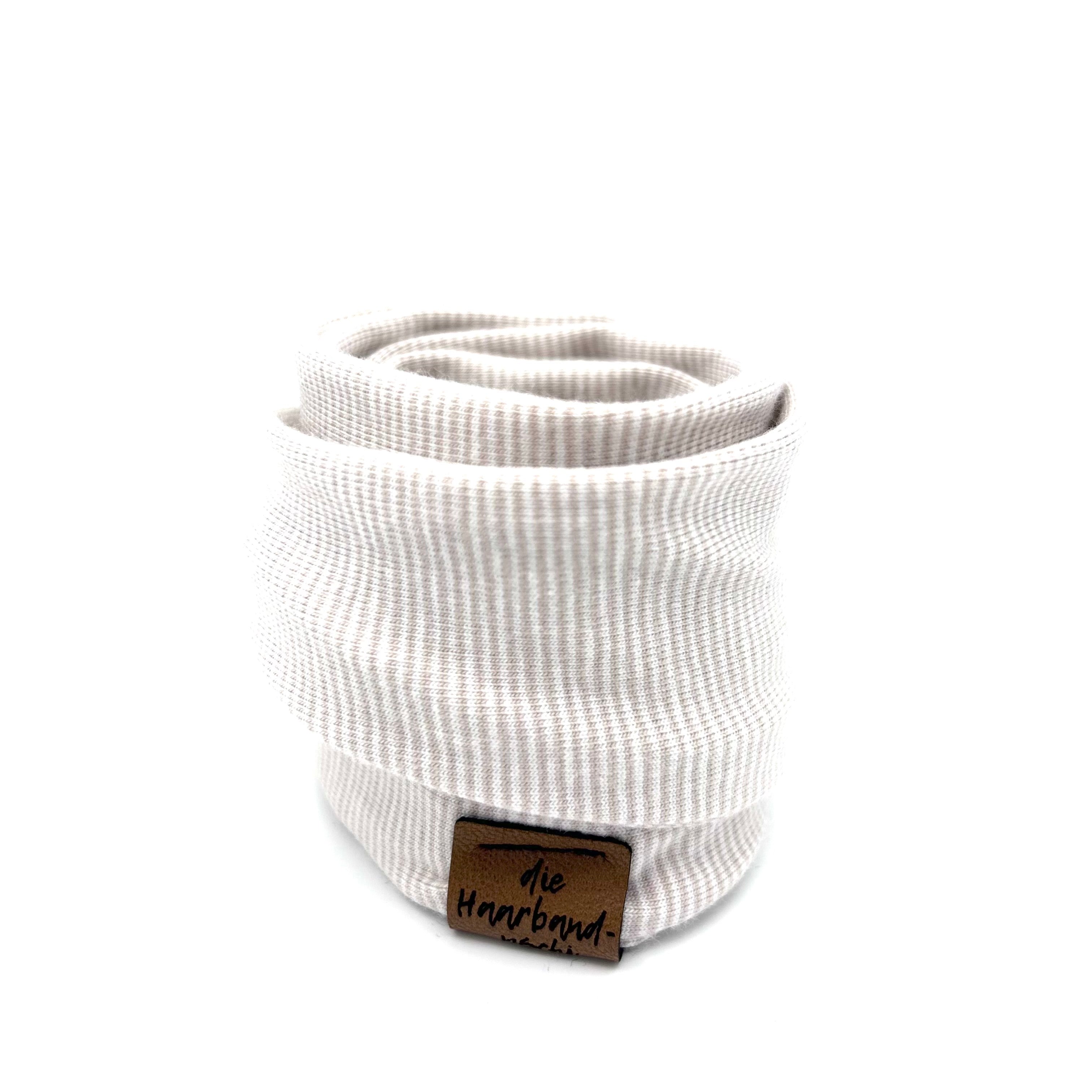 Drahthaarband schmal - gestreift beige