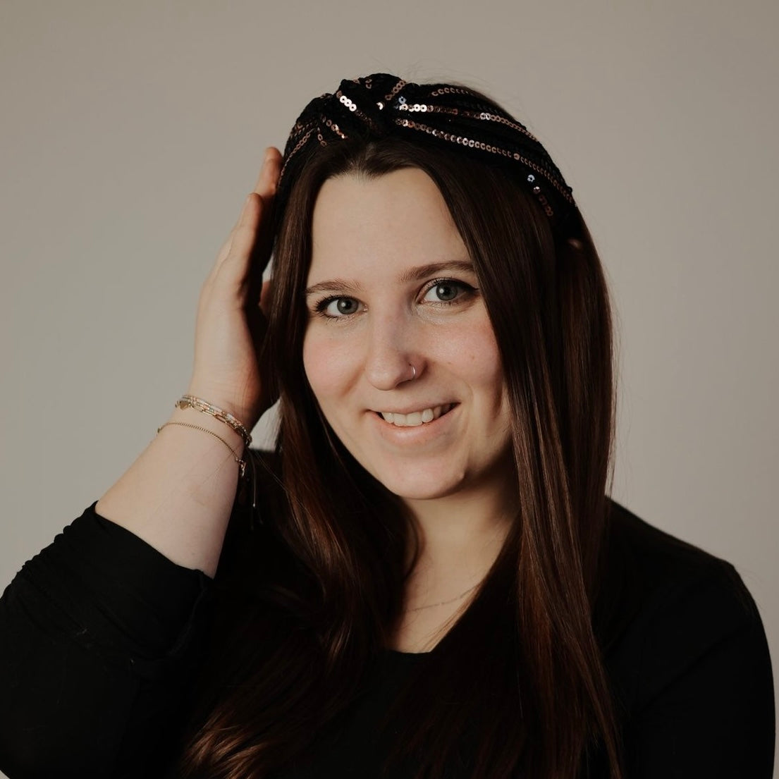 Leyla Pailletten Gold/Schwarz