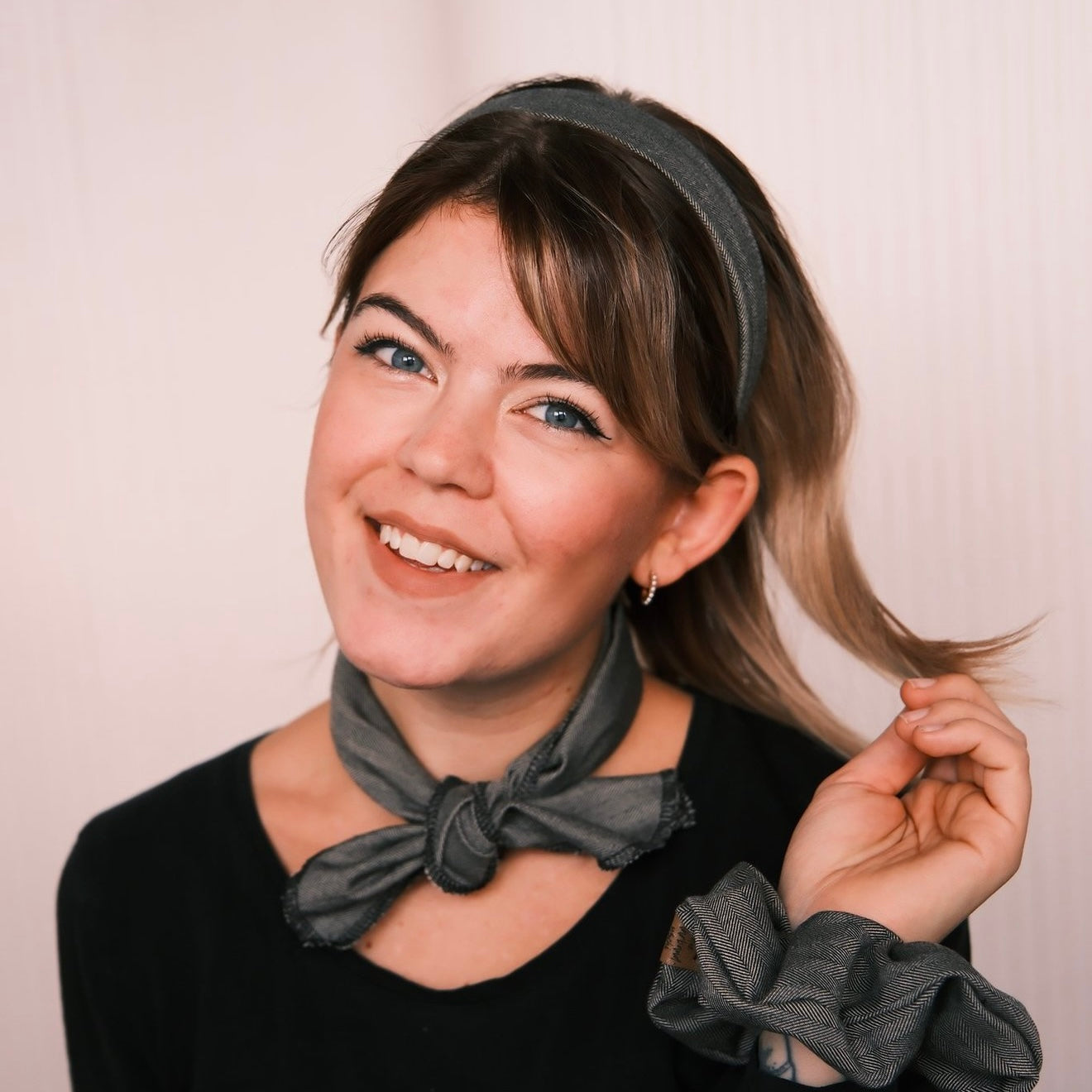 Mikro Schal - Geschenk Beige/schwarz