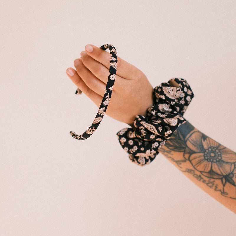 Lina - Vintage Paisley Schwarz