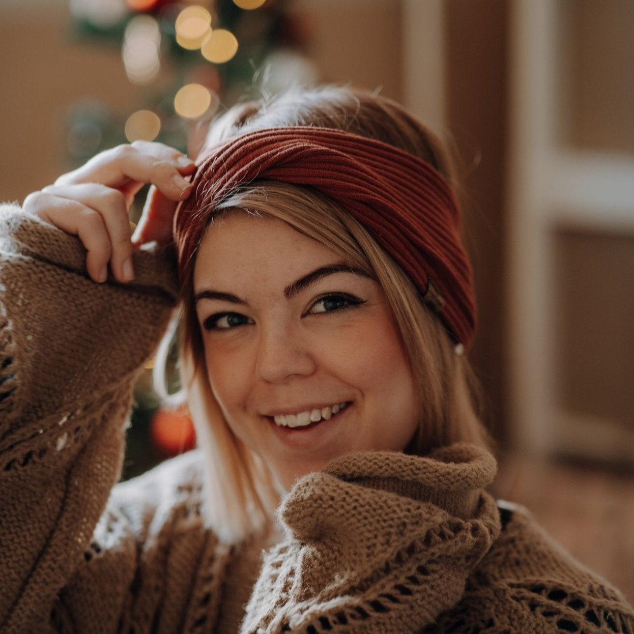 Stirnband gedreht orange