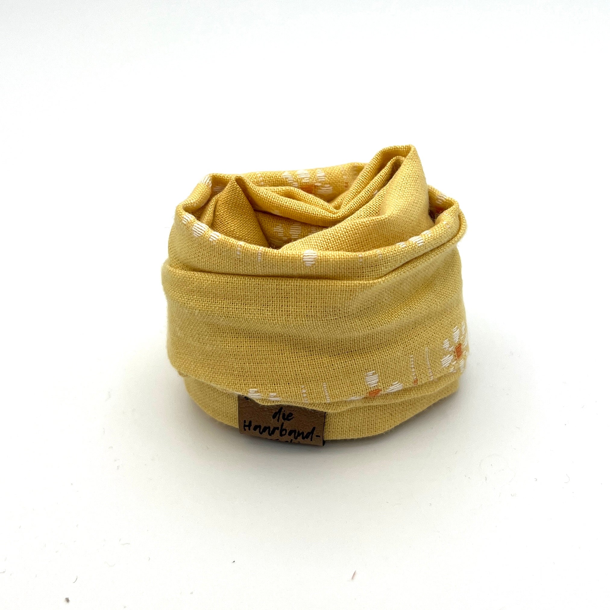 Drahthaarband gelb Blümchen