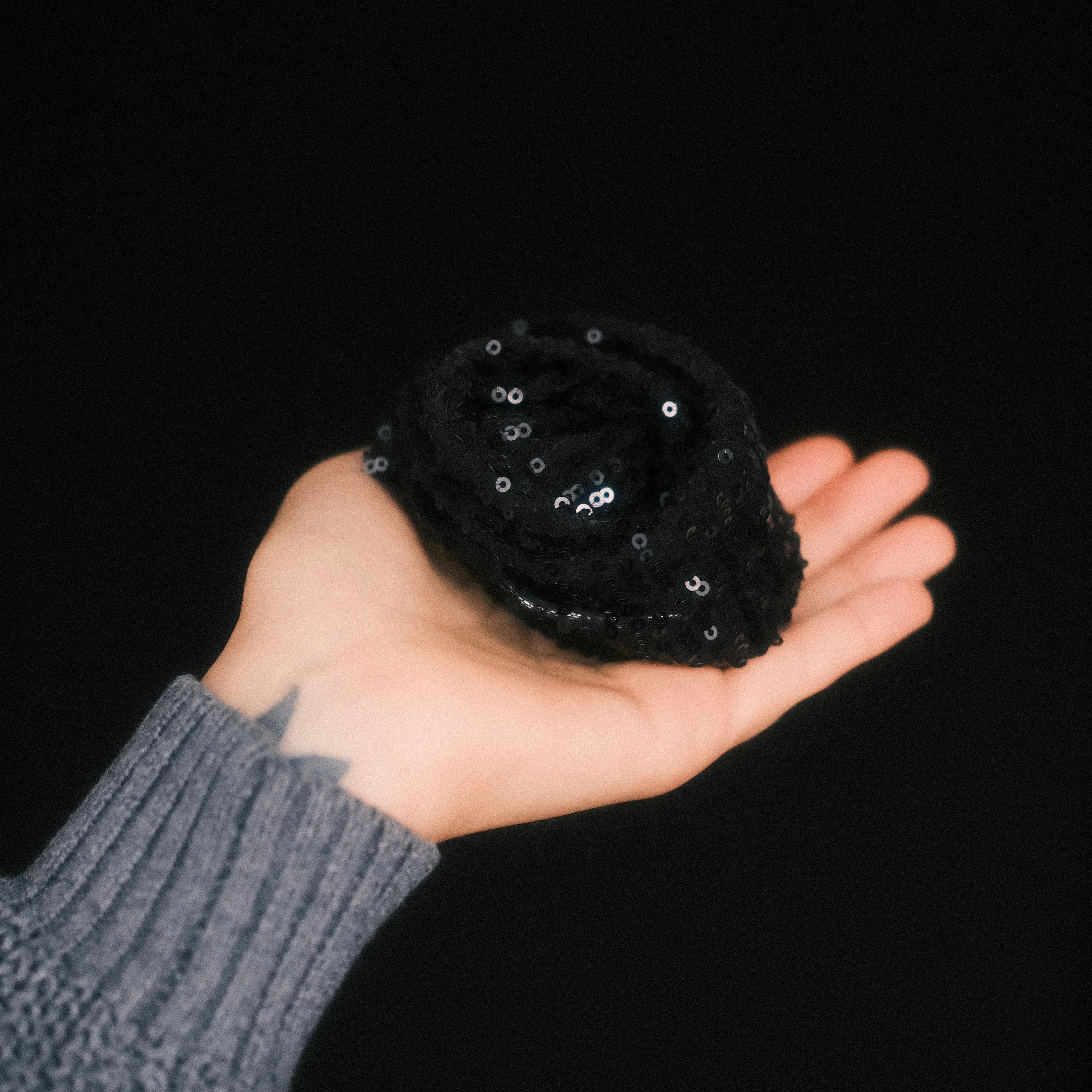 Drahthaarband Pailletten Black