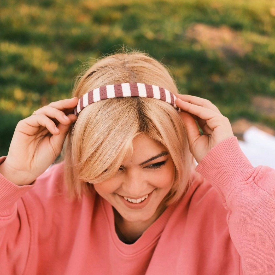 Anna - gestreift Altrosa