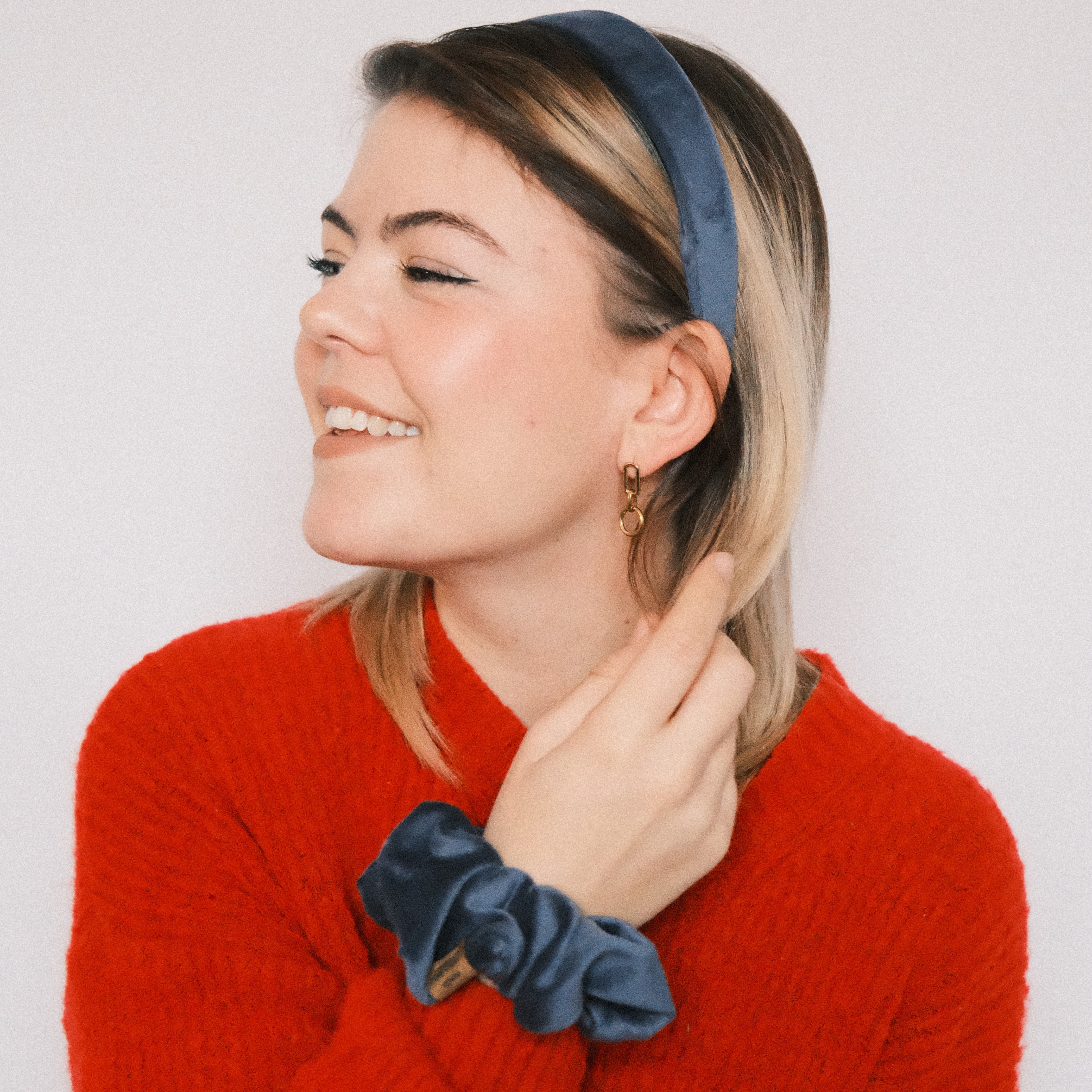Scrunchie - Samt Indigo Blau
