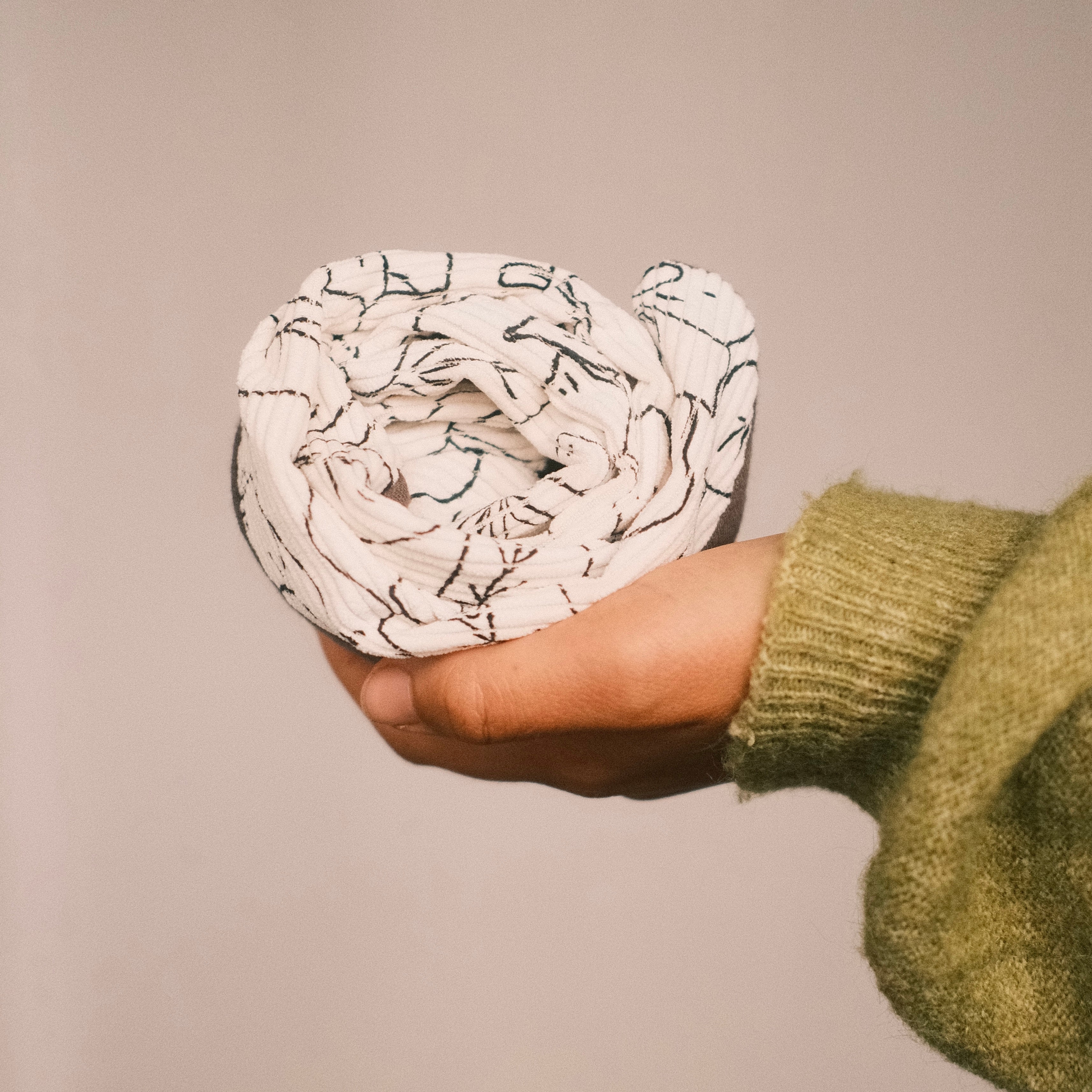 Drahthaarband 2 Seiten - Cord Blume Weiß