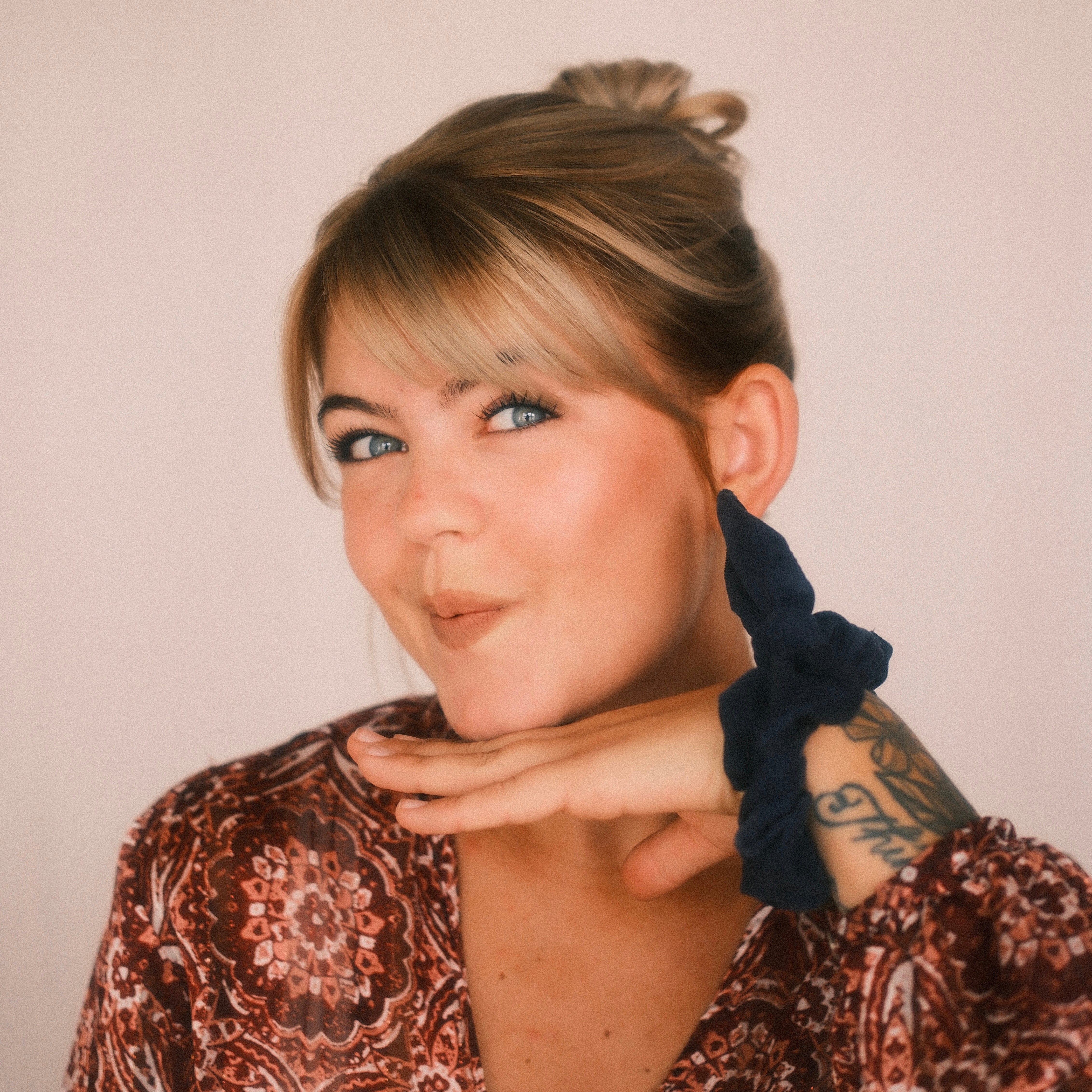 Scrunchie - Feincord Dunkelblau