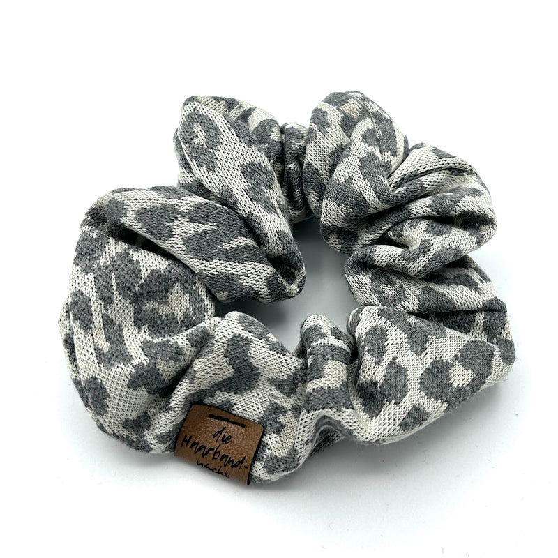 Scrunchie - Strick Leo Grau