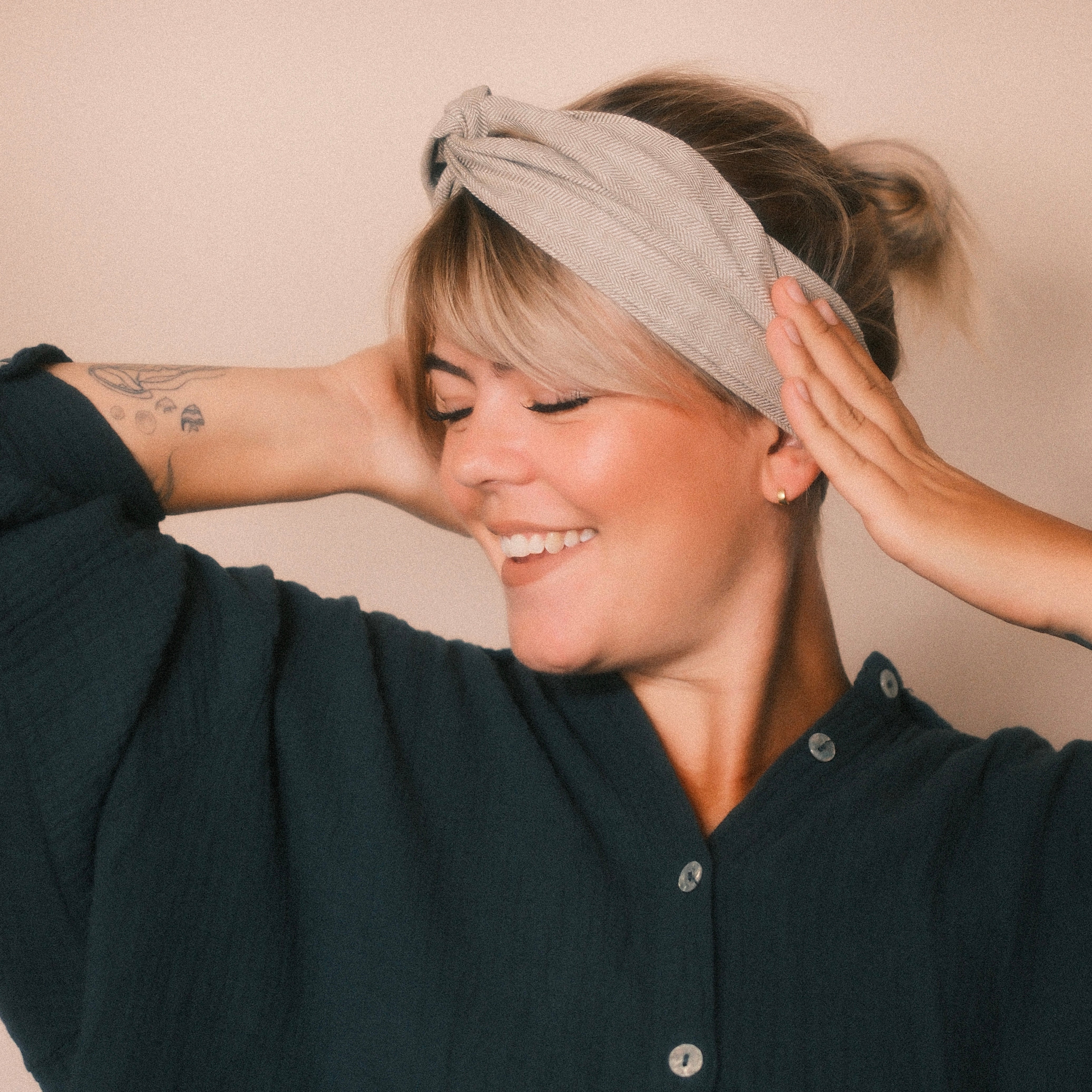 Drahthaarband schmal - Fischgräten Grün