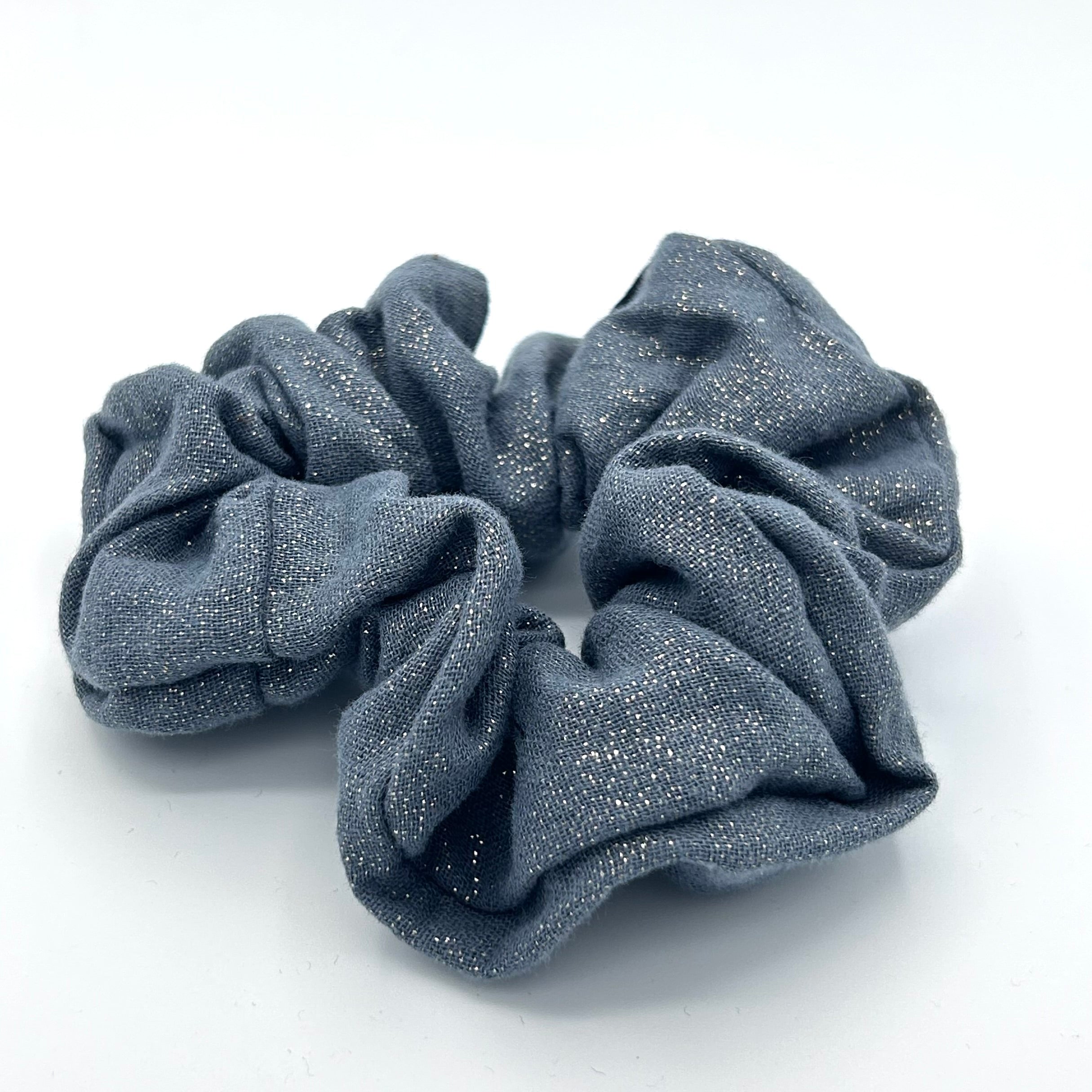 Scrunchie - Glitzer Blaugrau