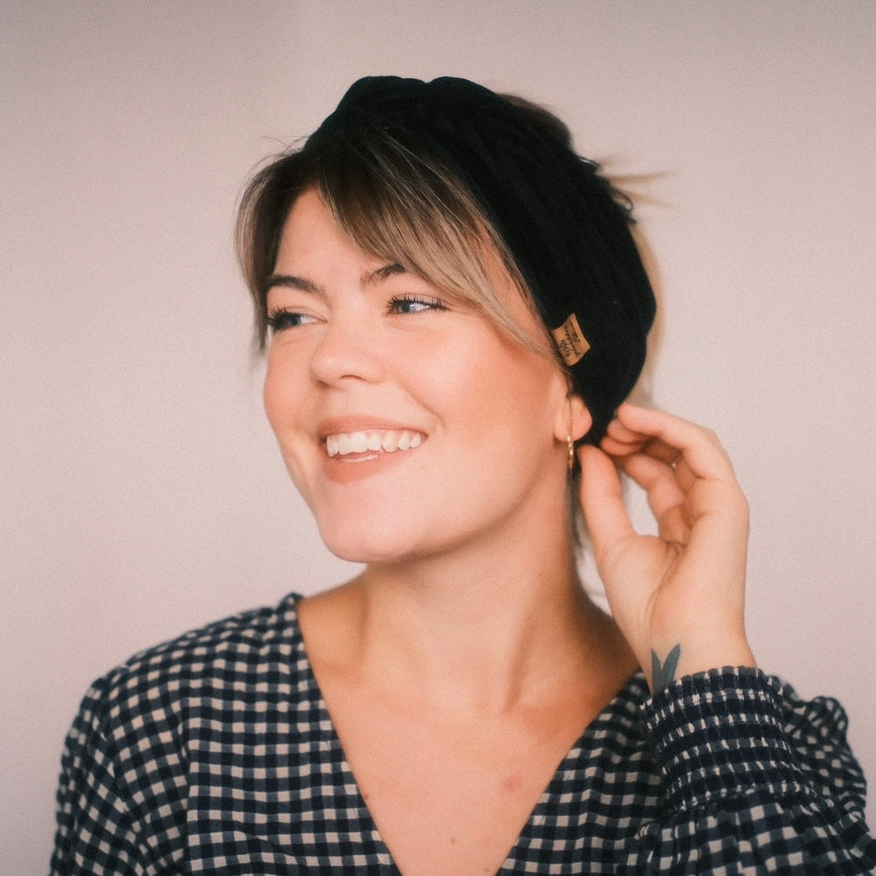 Basic Haarband - Cord Schwarz