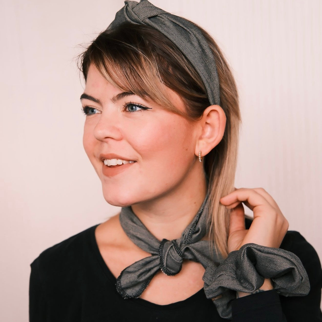 Mikro Schal - Geschenk Beige/schwarz