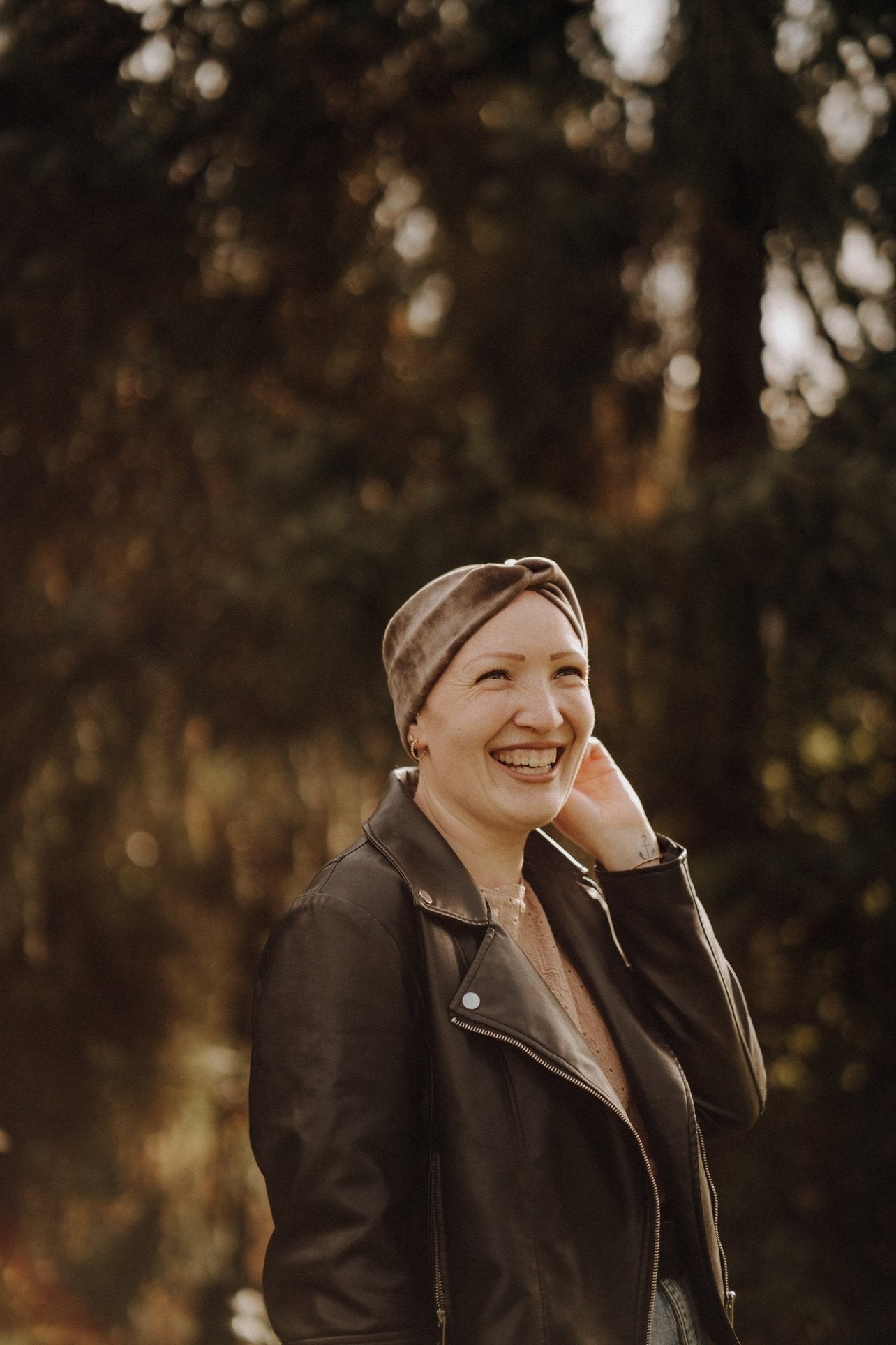 Haarband Basic Samt Graubraun