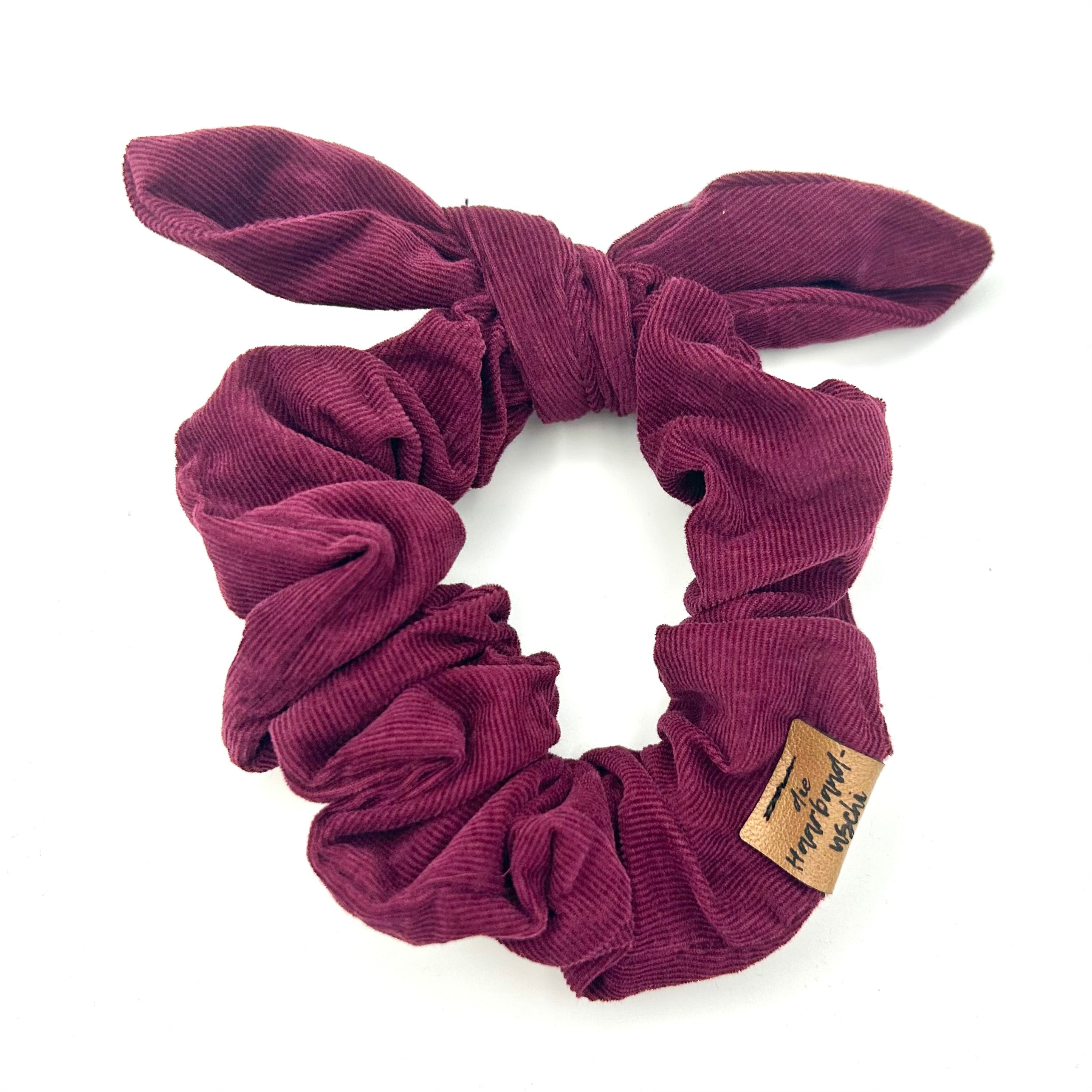 Scrunchie - Feincord Dunkelrot