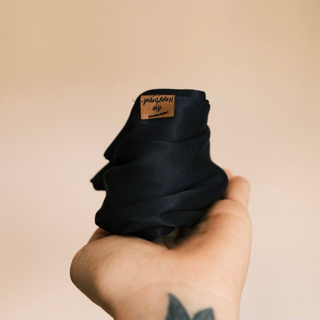 Drahthaarband Satin Dunkelblau