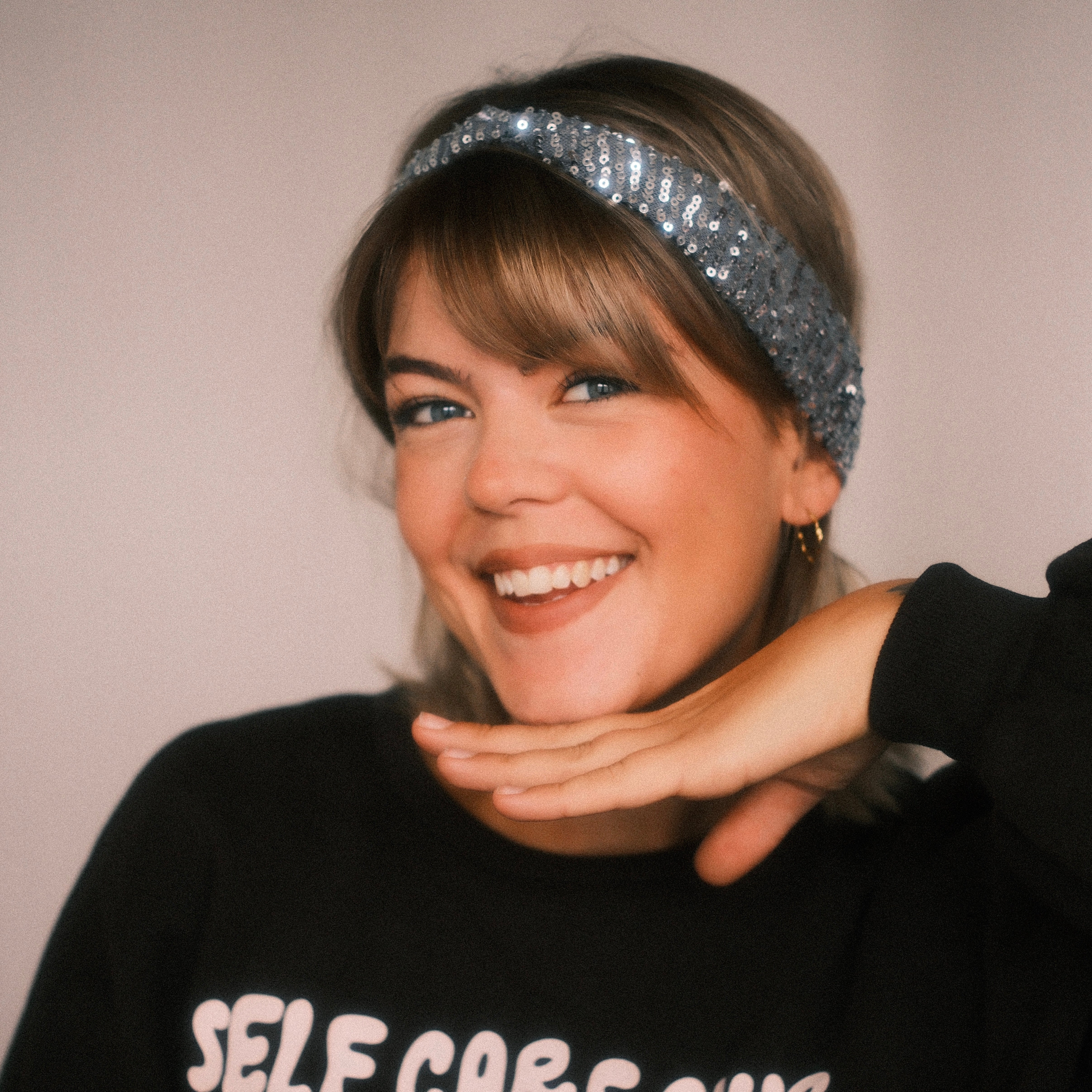 Basic Haarband - Pailletten Silberglanz