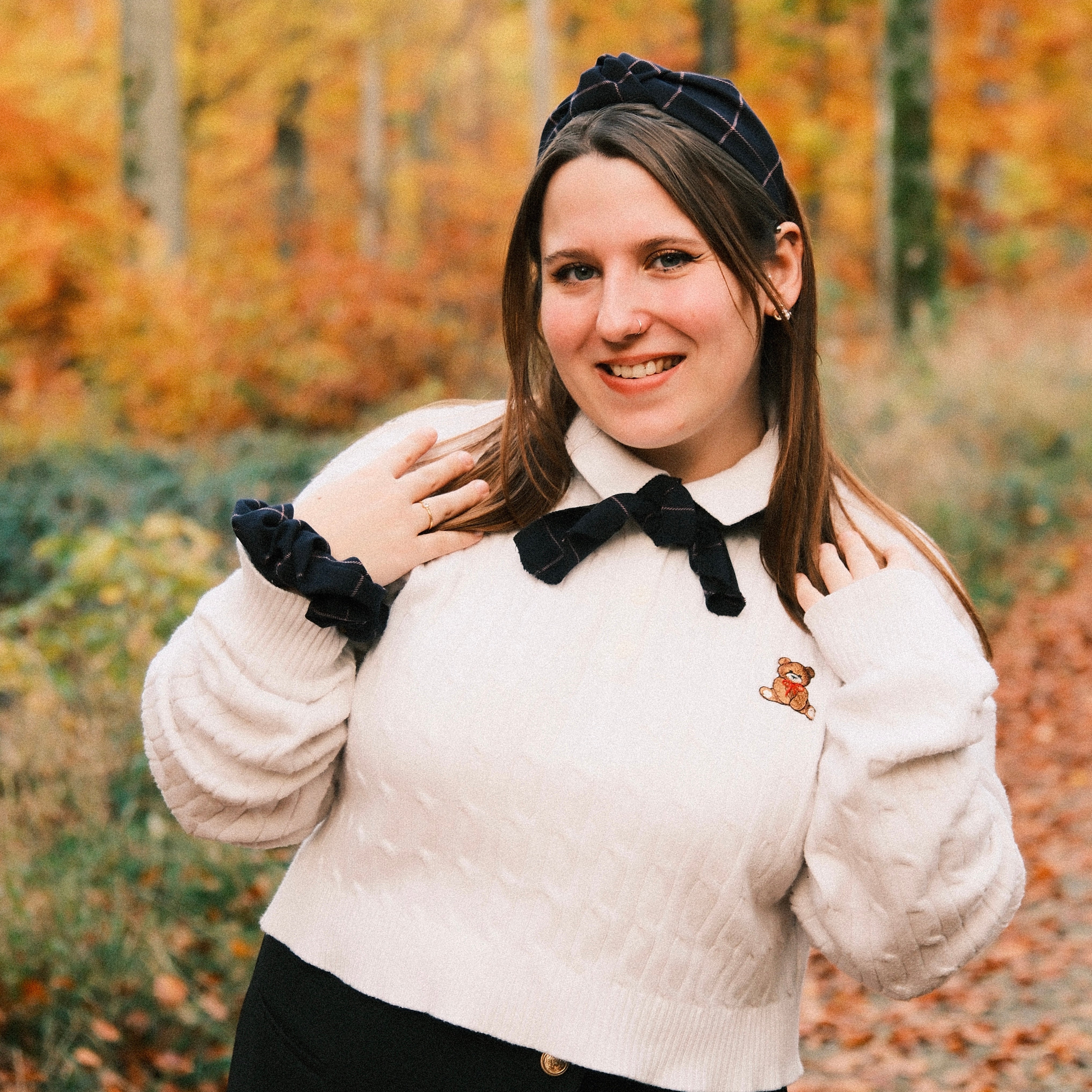 Mikro Schal - XOXO Blau/Rosa