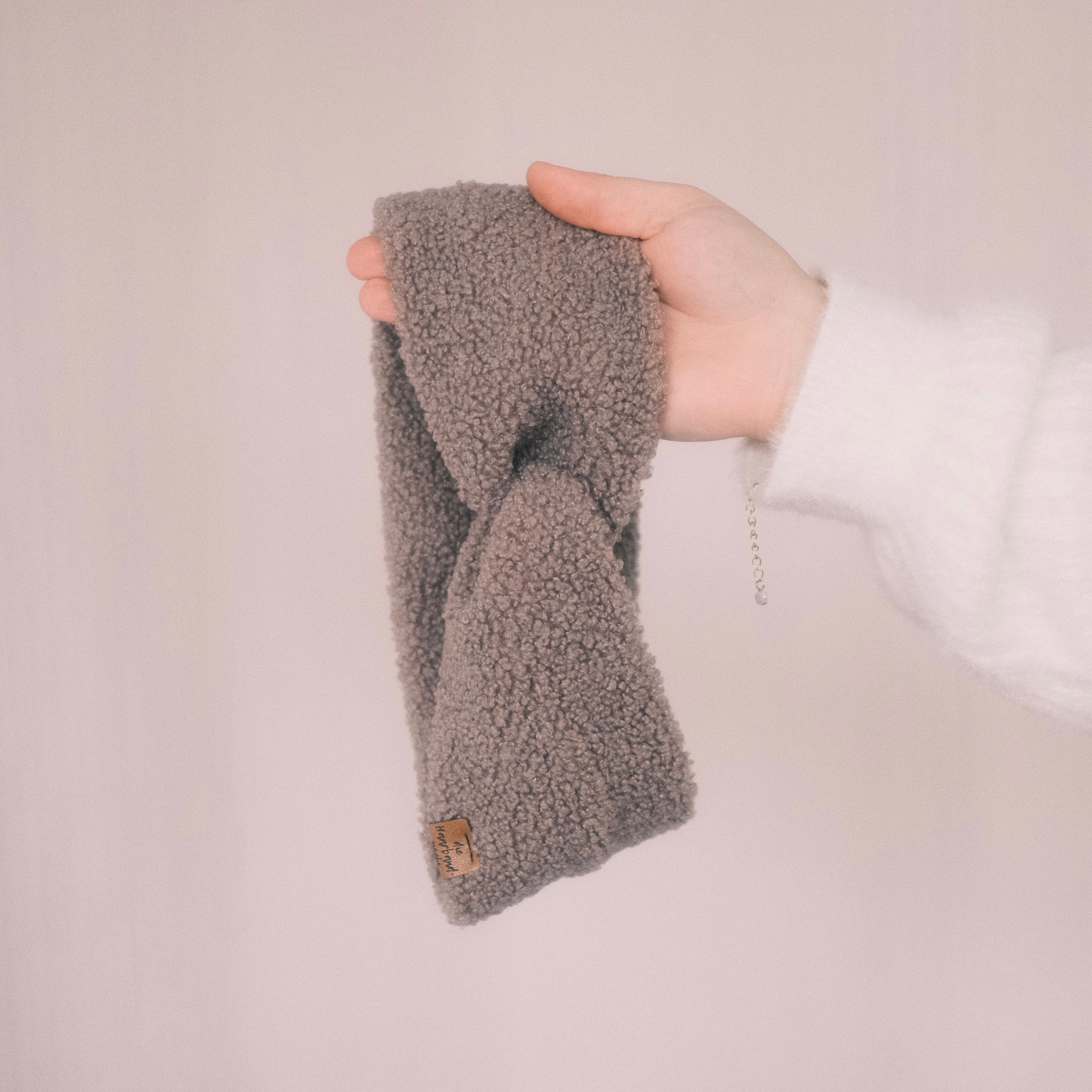 Basic Haarband - Teddy Salbei Grau