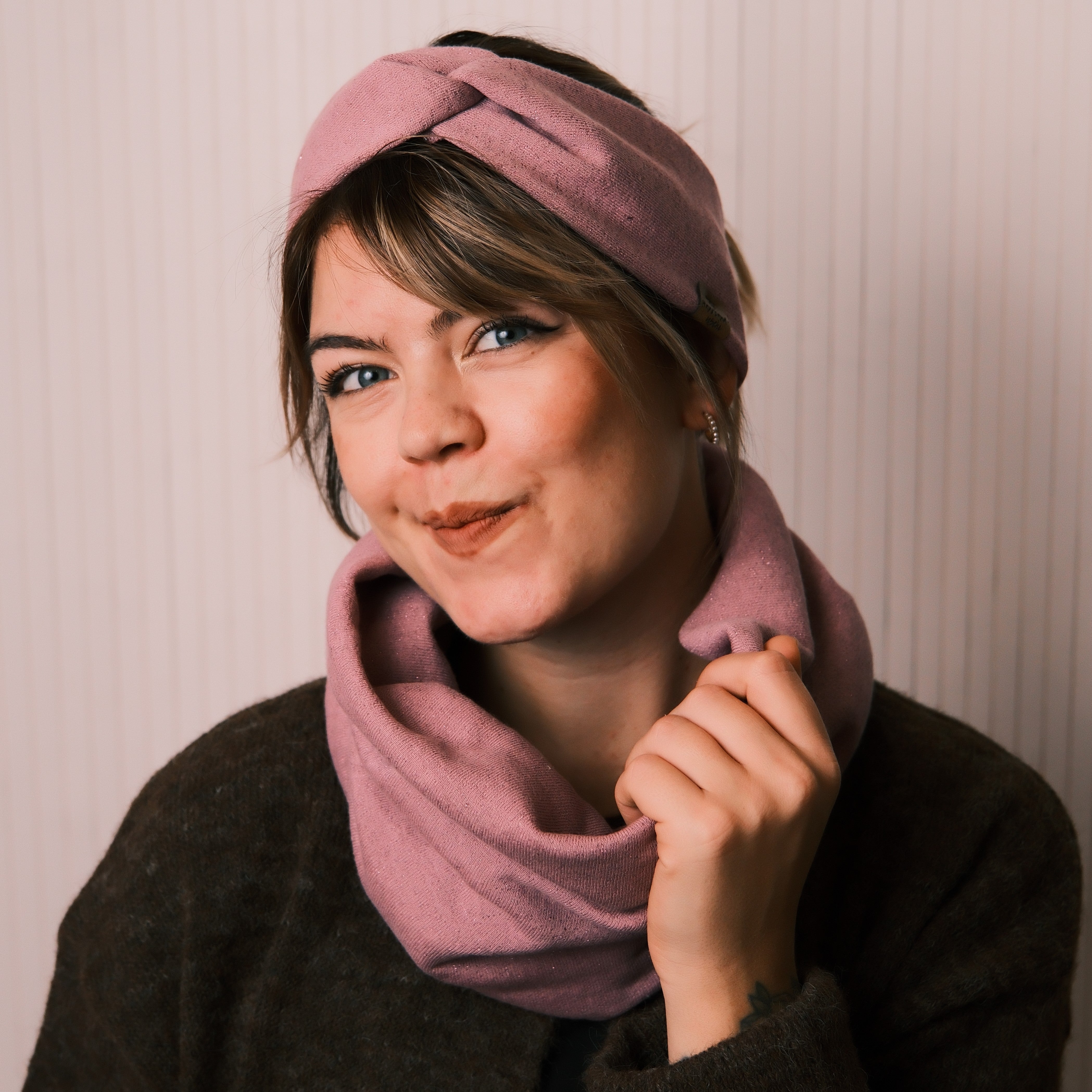 Basic Haarband - Glitzer Rosa