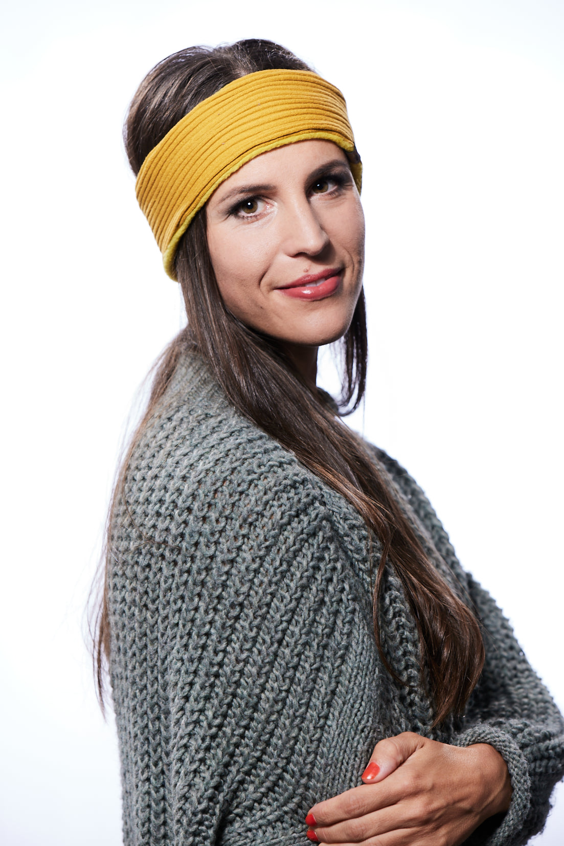 Stirnband sportlich gefüttert gelb