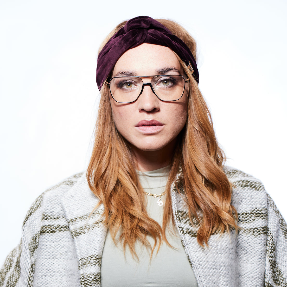 Drahthaarband samt aubergin breit